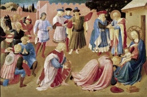 Adoration of the Kings Fra Angelico (ca1395-1455 Italian) Museo Di San Marco Florence Italy Stretched Canvas - Fra Angelico (24 X 36)