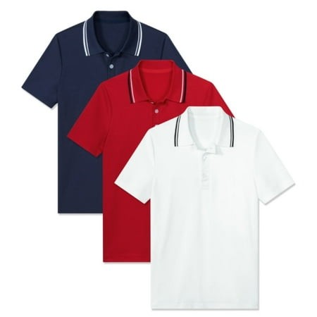 fanient 3 pack boys  short sleeve polo shirt school uniform pique polo shirt athletic golf shirt?6-14?