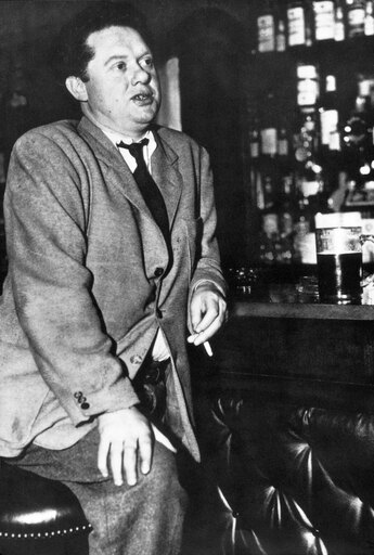 Dylan Thomas (1914-1953) Nwelsh Poet in a New York Bar 1952 Stretched Canvas - (18 X 24)