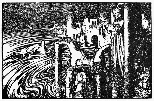 Poe the Bells and Poems Nillustration by Edmund Dulac (1882-1953) for a 1912 Edition of Edgar Allan PoeS the Bells and Other Poems Stretched Canvas -