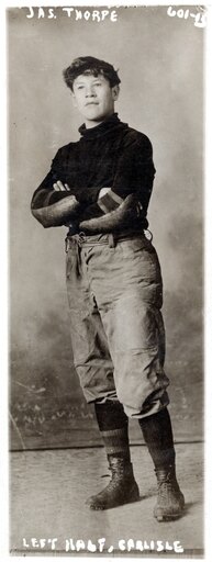 Jim Thorpe (1888-1953) Njames Francis Thorpe American Athlete Thorpe While on the Carlisle Indian School Football Team in 1911 Stretched Canvas - (24