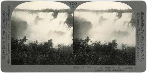 Argentina Iguazu Falls NOne of the Mightiest of All Cataracts - Iguazu Falls Argentina Stereograph C1910 Stretched Canvas - (24 X 36)