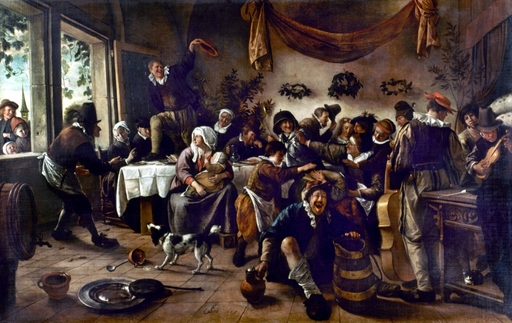 Steen Wedding Party Noil on Canvas by Jan Steen (C1626-1679) Poster Print by (24 X 36)