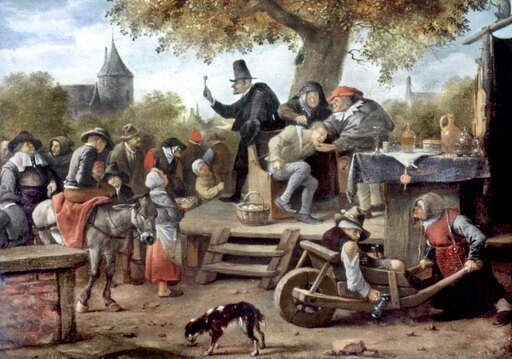 Steen Quack 17Th Century NThe Quack Oil on Canvas by Jan Steen (1626-1679) Poster Print by (18 X 24)