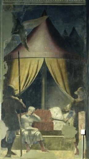 The Dream of Constantine Ca 1455 Piero Della Francesca (ca1415-1492 Italian) Fresco San Francesco Arezzo Italy Stretched Canvas - Piero Della Francesc