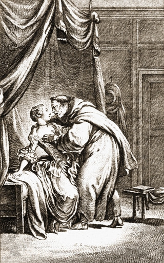 Priest Accosts Woman from an 18Th Century Print from the Book Erzhlungen Ins Deutsche Bertragen V Theodor Etzel by Jean De Lafontaine (1021-1695) Publ