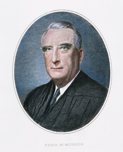 Frederick Vinson (1890-1953) Namerican Jurist Contemporary American Engraving Stretched Canvas - (18 X 24)
