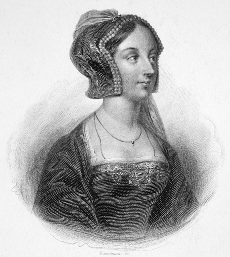 Anne Boleyn (1507-1536) Nsecond Wife of King Henry Viii of England Line and Stipple Engraving 19Th Century Stretched Canvas - (24 X 36)