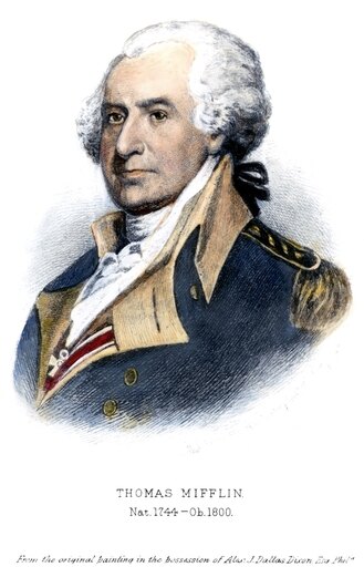 Thomas Mifflin (1744-1800) Namerican Soldier and Statesman Etching 1888 by Albert Rosenthal After Gilbert Stuart Stretched Canvas - (24 X 36)