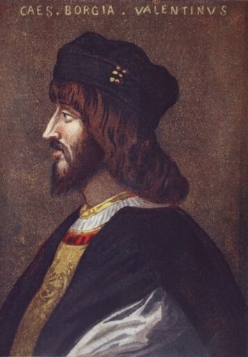 Portrait of Cesare Borgia 1475 or 1476 - 1507 from the Life of Cesare Borgia by Rafael Sabatini Published by Bretanos Circa 1912 Stretched Canvas - Ke