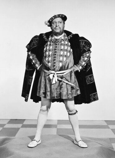 Charles Laughton N(1899-1962) American (English-Born) Actor as Henry Viii in Young Bess 1953 Stretched Canvas - (18 X 24)