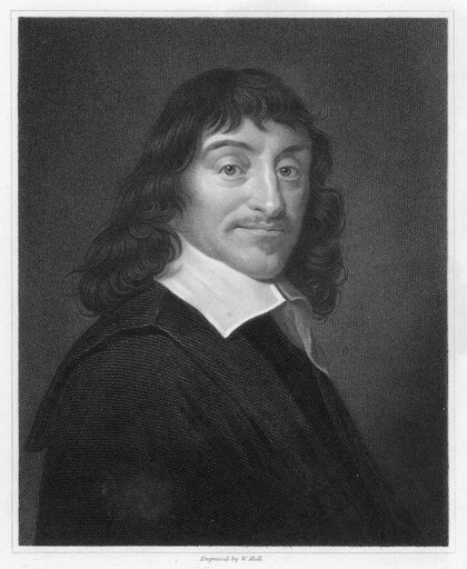 Rene Descartes (1596-1650) Nfrench Mathematician and Philosopher Stipple Engraving After Frans Hals 1835 Stretched Canvas - (24 X 36)