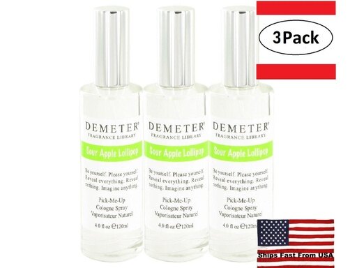 3 Pack Demeter Sour Apple Lollipop by Demeter Cologne Spray Formerly Jolly Rancher Green Apple 4 Oz for Women - All