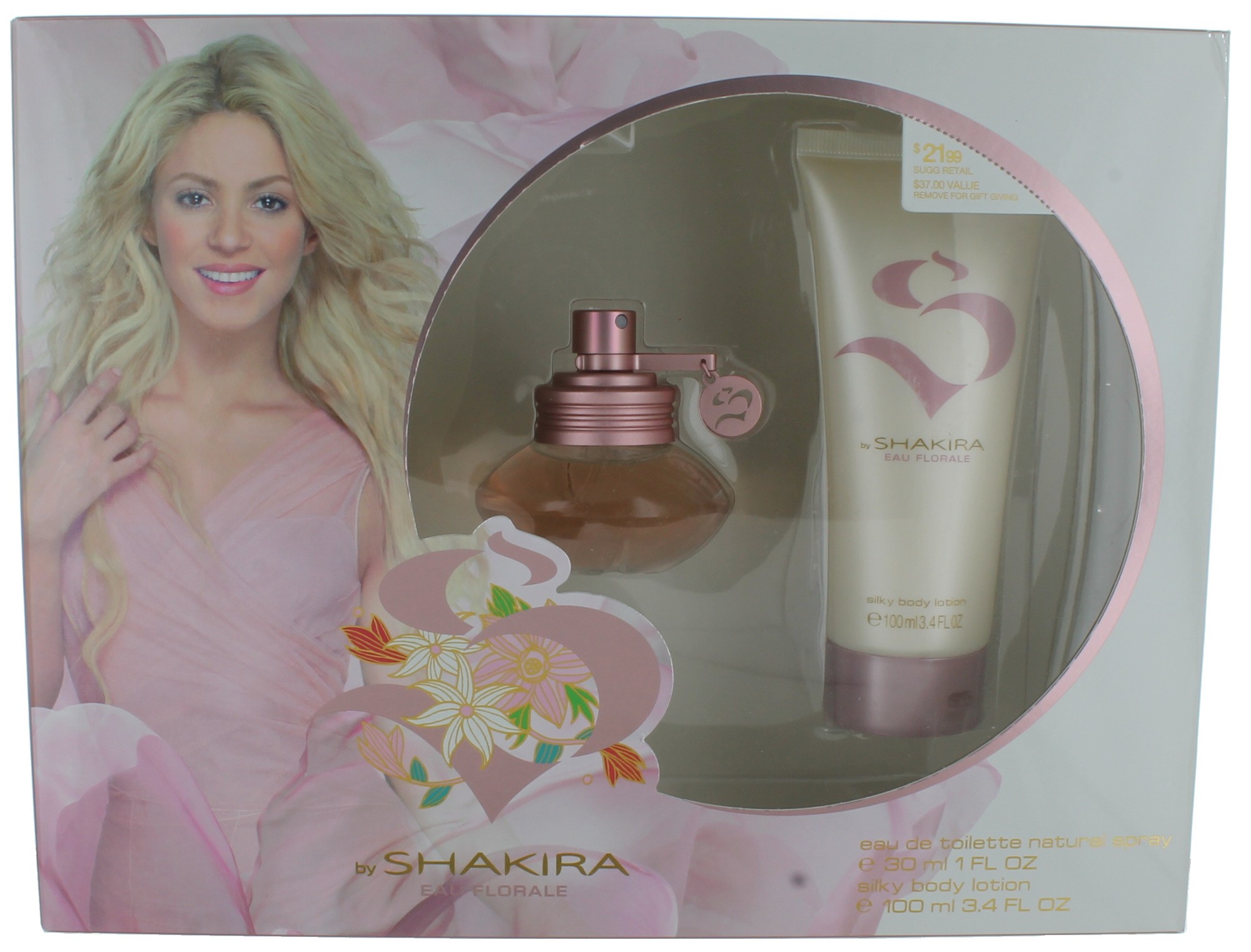 S Eau Florale by Shakira for Women SET: EDT Spray 1.0 Oz. + Body Lotion 3.4 Oz.