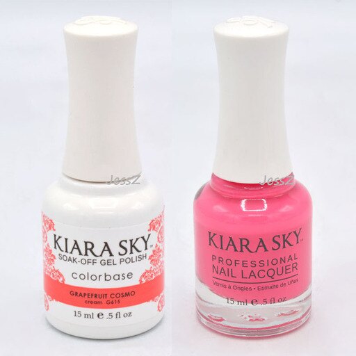 Kiara Sky Electro Pop Collection Gel Polish + Nail Polish #615 Grapefruit Cosmo 0.5 Oz