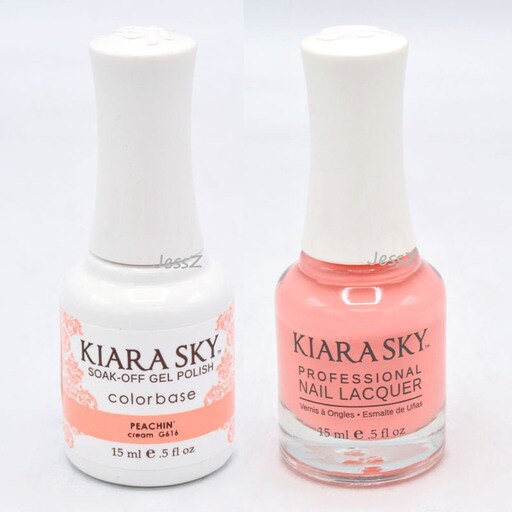 Kiara Sky Electro Pop Collection Gel Polish Nail Polish Duo #616 Peachin 0.5 Oz