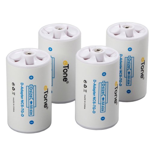 4X AA R6 to LR20 D Size Eneloop Alkaline Li-ion Battery Converter Adapter Spacer