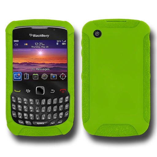 New Amzer Green Premium Silicone Skin Jelly Case for Blackberry Curve 3g 9300