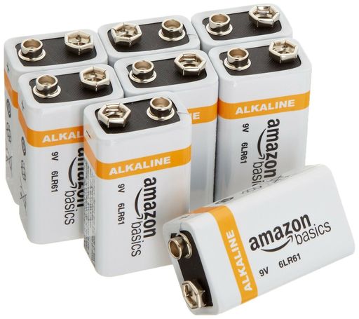 AmazonBasics 9 Volt Everyday Alkaline Battery - Pack of 8 8 Pack