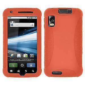 AMZER Silicone Soft Skin Jelly Case Cover for Motorola ATRIX 4G MB860 - Orange