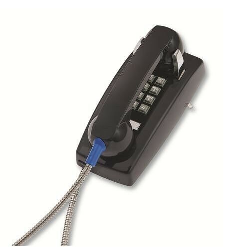 Teledynamics ITT-2554-AHC-BK Wall Phone with Metal Cradle - Black