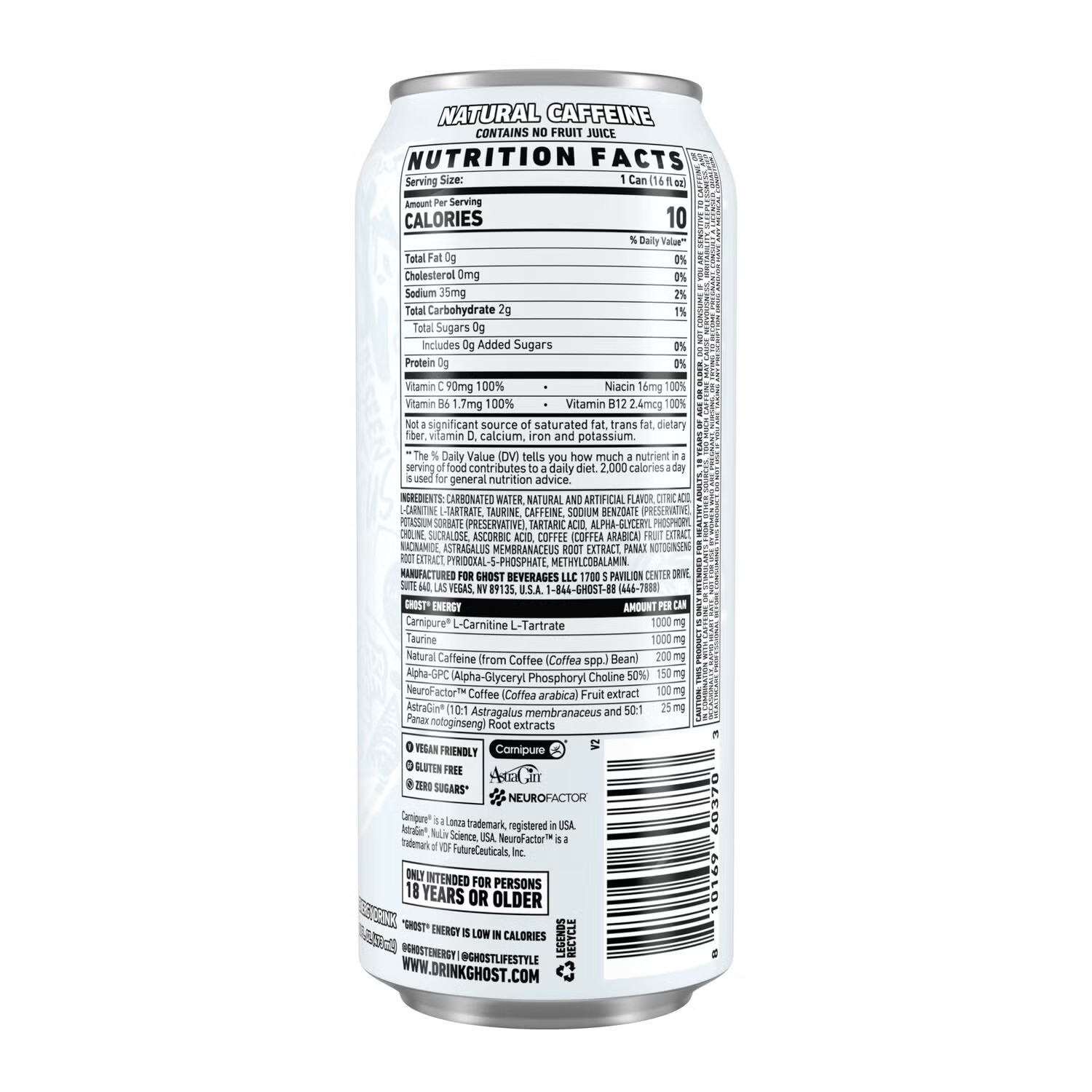 Ghost Energy Drink Original Flavor Workout Legendary Taste 12 Cans 16 Oz Ea NEW thumbnail