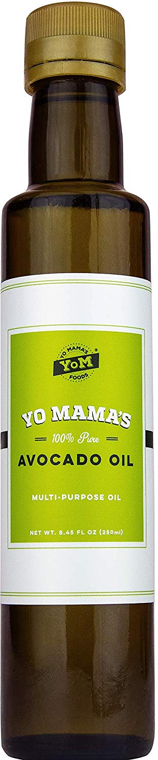 Yo Mama’s Foods Keto Friendly 100% Pure Avocado Oil | (1) 8.45oz Glass Bottle | First Cold Pressed  Non-GMO  and 100% Pure!