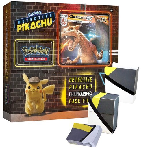Pokemon TCG: Detective Pikachu Charizard-Gx Case File + 6 Booster Pack + a Foil Promo Card + a Foil Oversize Card + 1 Ultra Ball Inspired Deck Box + 1