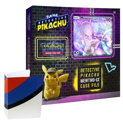 Pokemon TCG: Detective Pikachu Mewtwo-Gx Case File + 6 Booster Pack + a Foil Promo Gx Card + a Oversize Gx Foil Card + 1 Great Ball Themed Mini Binder