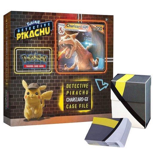 Pokemon TCG: Detective Pikachu Charizard-Gx Case File + 6 Booster Pack + a Foil Promo Card + a Foil Oversize Card + 1 Ultra Ball Themed Deck Box with