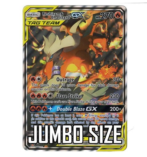 Reshiram & Charizard GX (TAG Team) - Jumbo Size Promo Card - SM201 - Unbroken Bonds