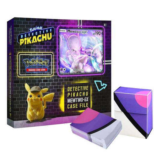 Pokemon TCG: Detective Pikachu Mewtwo-Gx Case File + 6 Booster Pack + a Foil Promo Gx Card + a Oversize Gx Foil Card + 1 Master Ball Themed Deck Box W