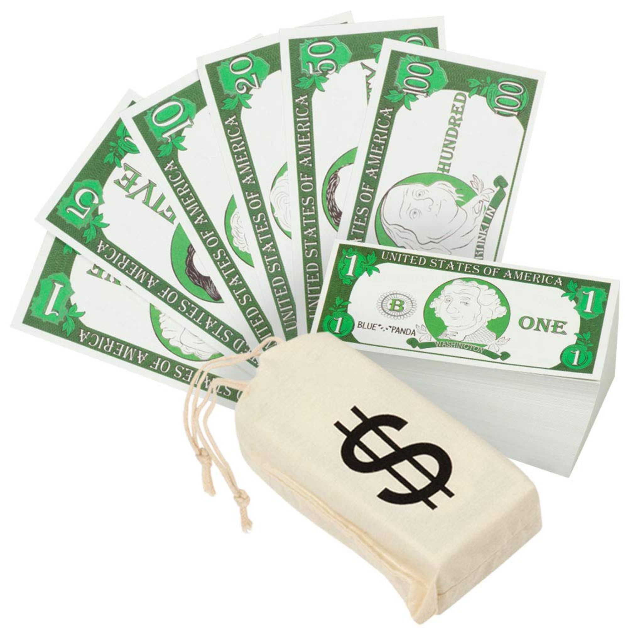 Play Money for Kids - 300-Piece Learning Money with Canvas Bag - $9300 in Pretend Play Counting Money - Great for Schools  Learning to Count  Pretend 