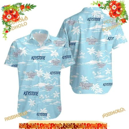 Keystone Light Hawaiian Beach Pattern Shirt  Hawaii Beer Shirt  Keystone Light Hawaiian Su