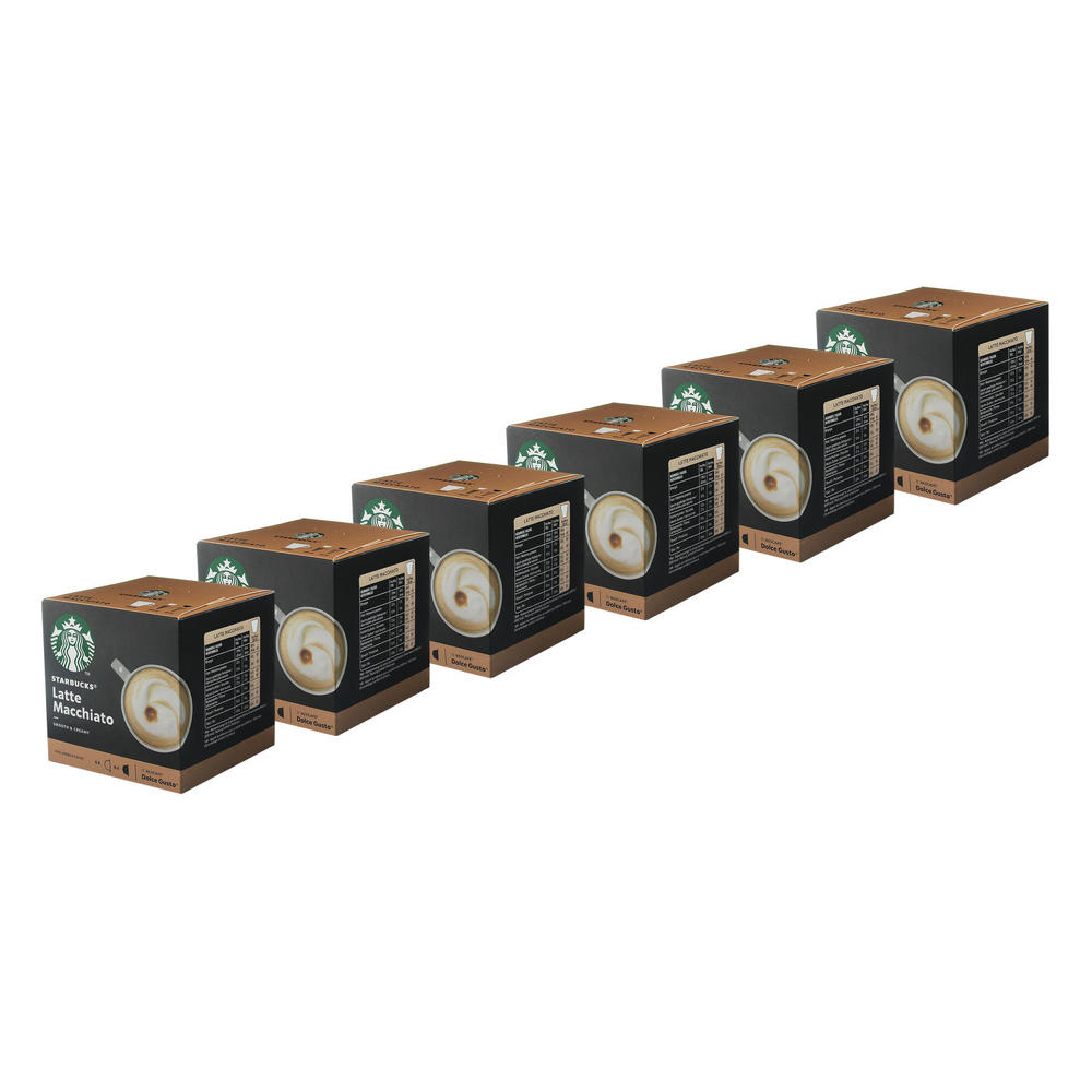 Nescafé Dolce Gusto Starbucks Latte Macchiato 6er Set, Kaffee, Milchkaffee, Kaffeekapseln, 6 X 12 Ka