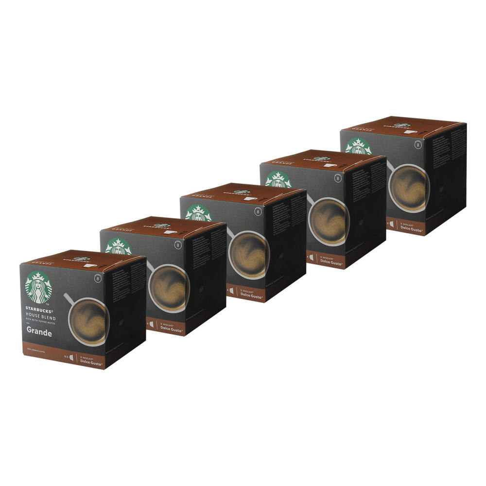Nescafé Dolce Gusto Starbucks House Blend Grande 5er Set, Kaffee, Röstkaffee, Kaffeekapseln, 5 X 12