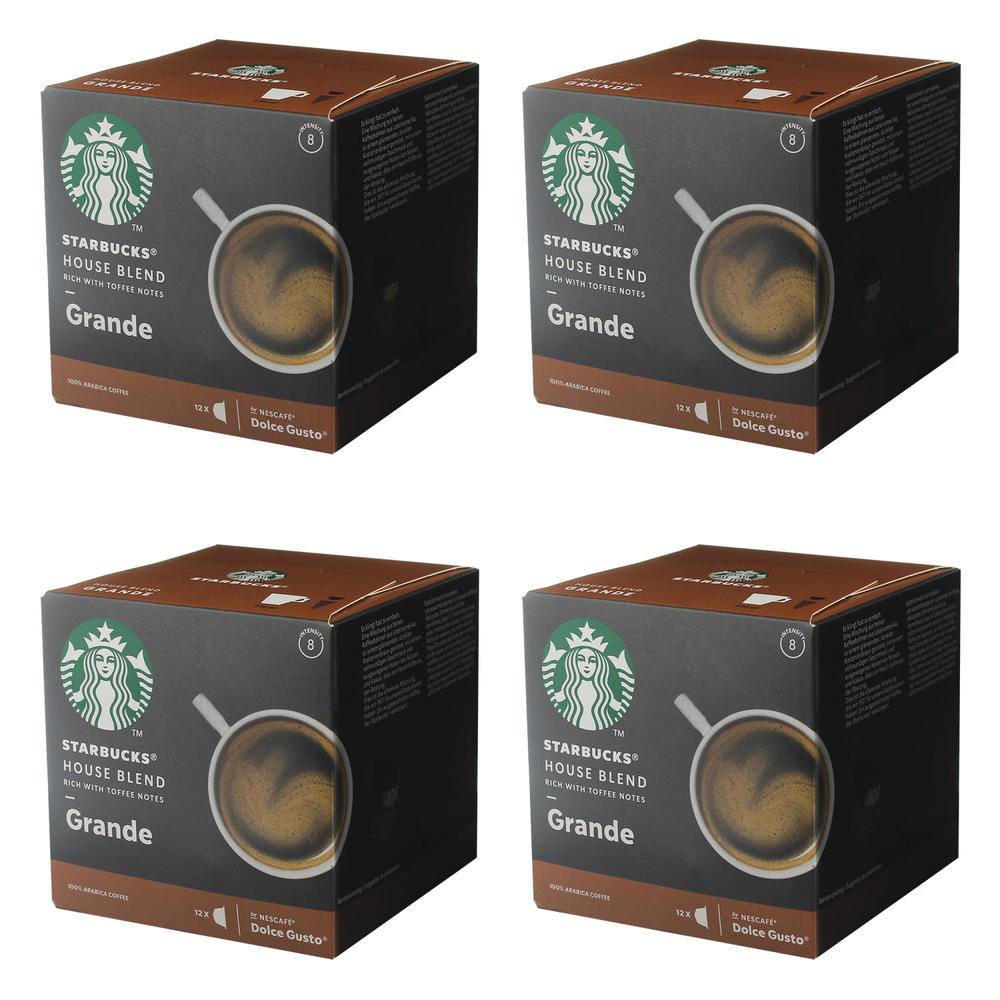 Nescafé Dolce Gusto Starbucks House Blend Grande 4er Set, Kaffee, Röstkaffee, Kaffeekapseln, 4 X 12