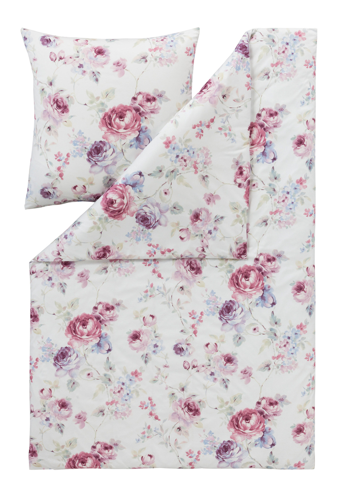 Estella Mako-Interlock-Jersey Bettwäsche Rosanna 6858-630 Bleu 100% Baumwolle