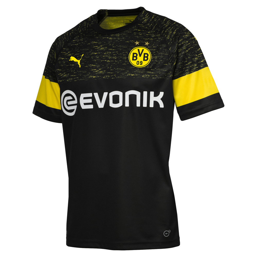 Puma BVB Away Shirt - Herren Borussia Dortmund Promo Kurzarm Trikot 18/19 - 753299-02 Schwarz