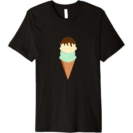 Mint Chip and Vanilla Ice Cream Premium T-Shirt Men and Women Can Wear  Black  White  Gifts