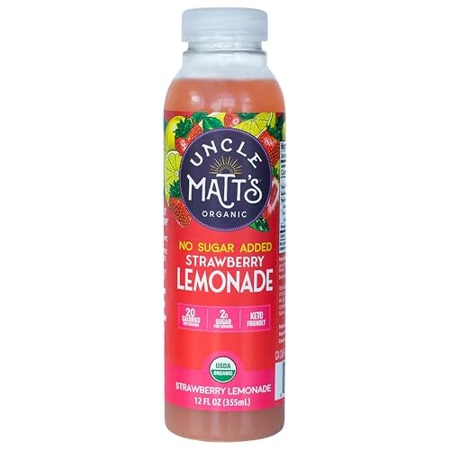UNCLE MATTS Organic No Sugar Added Strawberry Lemonade, 12 FZ