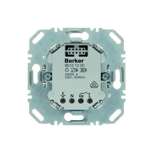Berker 85121200. Produktfarbe: Metallisch, Weiß, Temperaturbereich in Betrieb: -5 - 45 °C. AC Eingangsspannung: 230 V, AC Eingangsfrequenz: 50/60 Hz