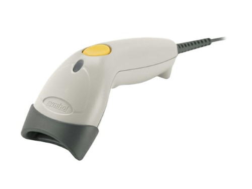 Symbol LS1203 Corded General Purpose 1D Bi-directional Barcode Scanner, RS232, USB, KBW, USB Kit, White - LS1203-1AZU0100ZR