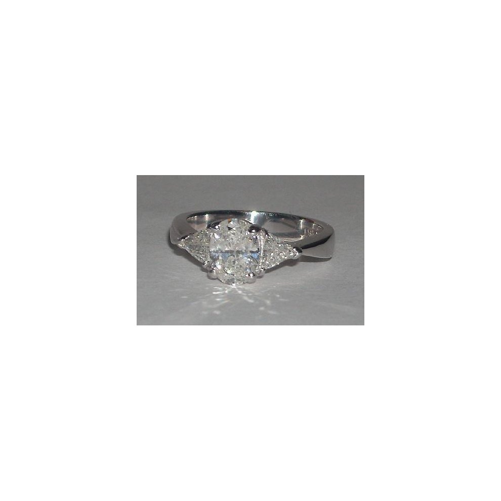 (7.5) Solitaire Diamond Engagement Women Ring Oval Cut Trilliant Natural Diamond New 2.75 Ct White Gold - 8