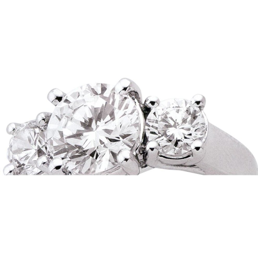 (7.5) Diamond.Three Stone Ring Gold F/G Vs1 New 3.01 Ct - 8
