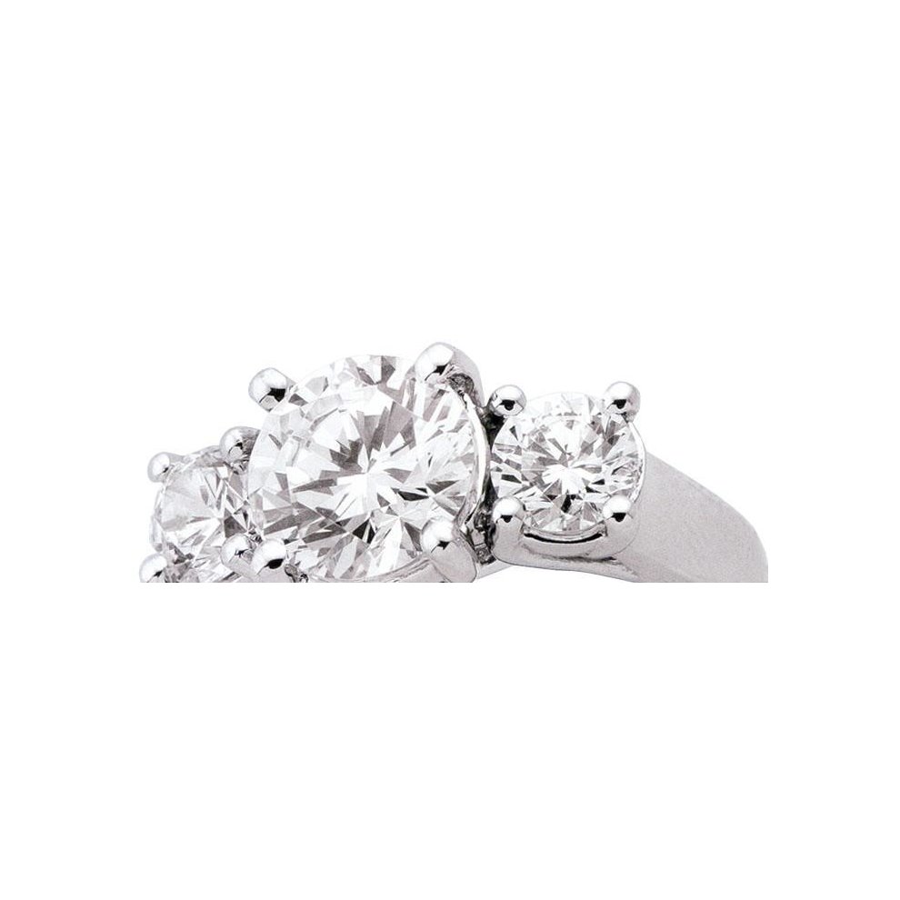 (7.5) Diamond.Three Stone Ring Gold F/G Vs1 New 3.01 Ct - 8 thumbnail