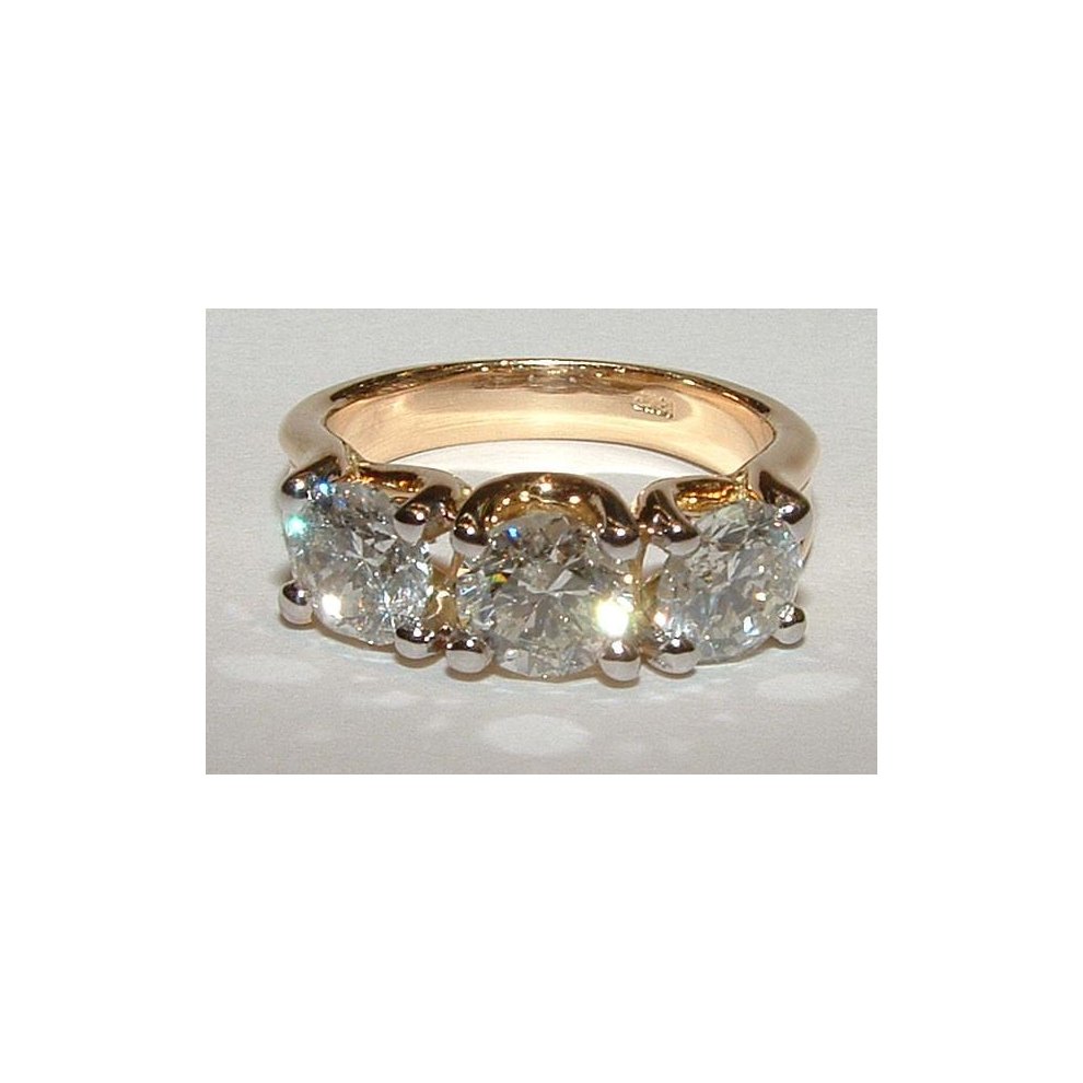 (7.5) Diamond Engagement Ring 3 Stone Ring Jewelry 3 Carat - 8