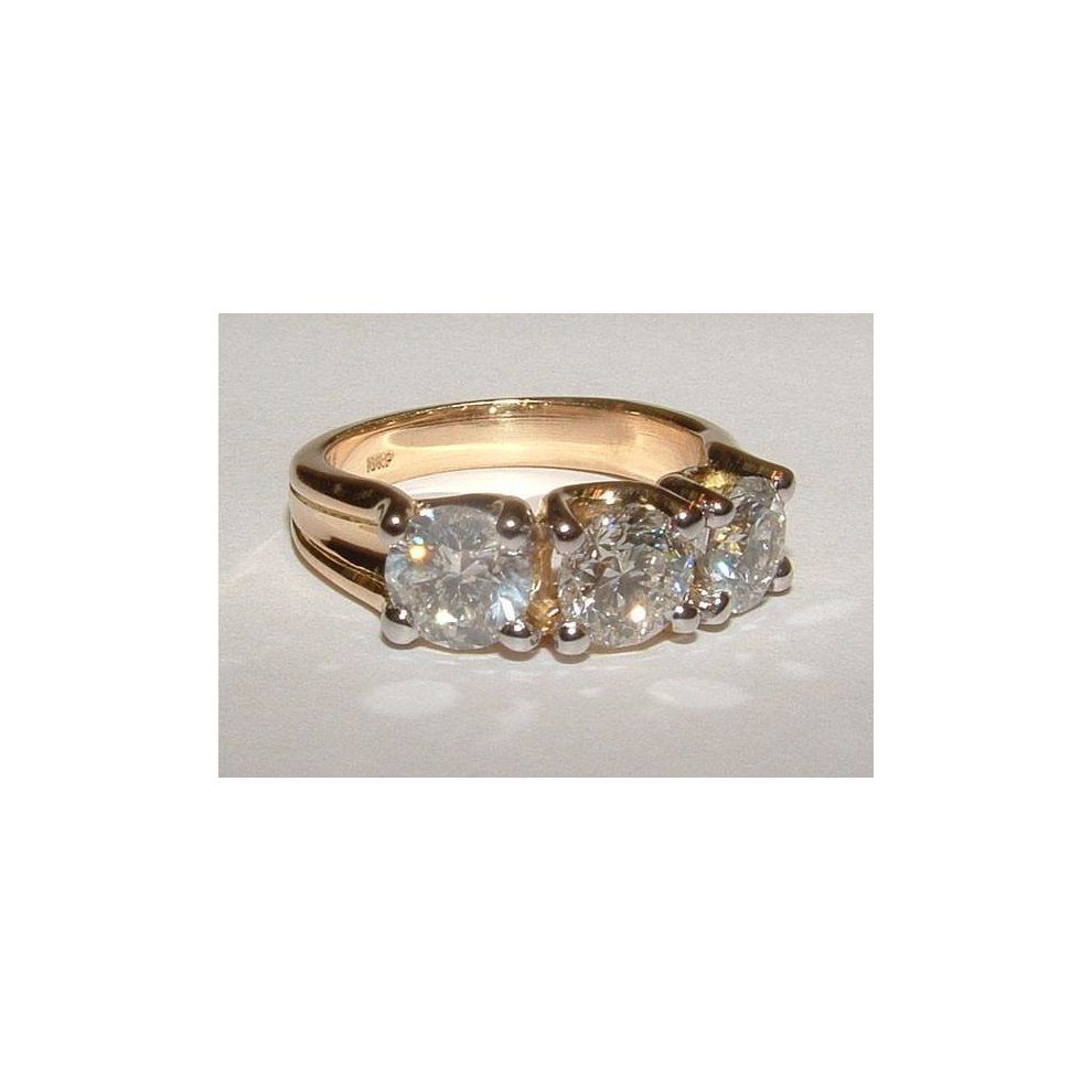 (7.5) Diamond Engagement Ring 3 Stone Ring Jewelry 3 Carat - 8 thumbnail