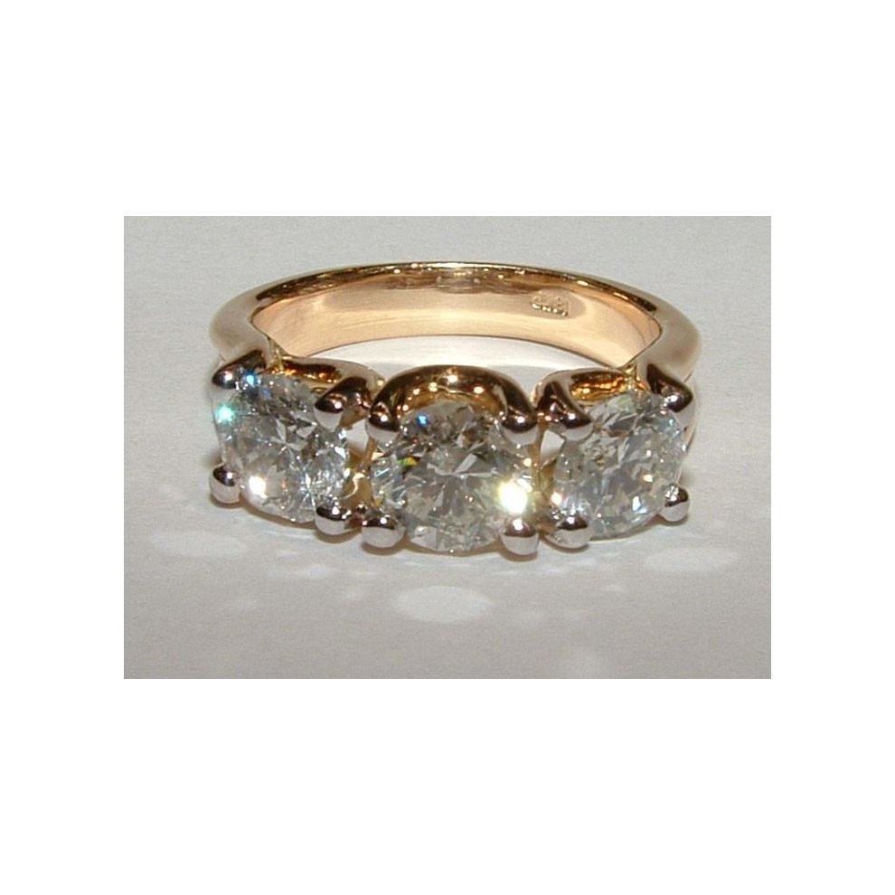 (7.5) Diamond Engagement Ring 3 Stone Ring Jewelry 3 Carat - 8 thumbnail