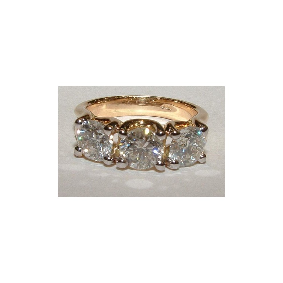 (7.5) Diamond Engagement Ring 3 Stone Ring Jewelry 3 Carat - 8 thumbnail